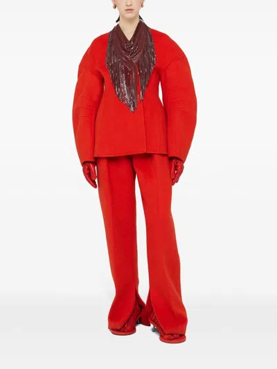 Jil Sander Wool-blend Jacket In Red