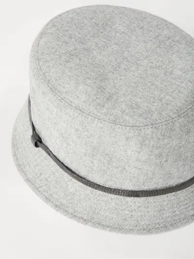 Brunello Cucinelli Monili Chain Detail Bucket Hat In Grey