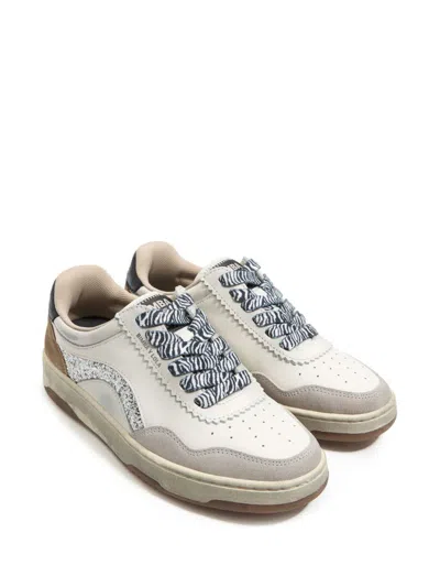 Bimba Y Lola Cupsole Leather Sneakers In White