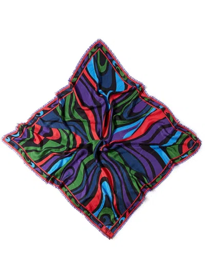 Pucci Marmo-print Silk Scarf In Purple
