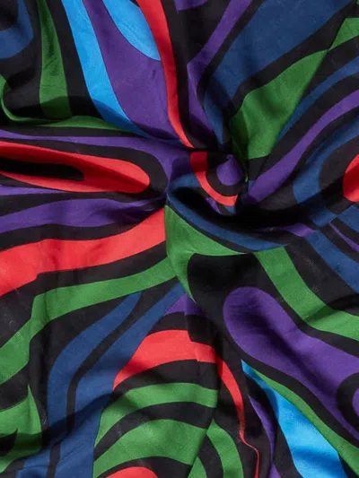 Pucci Marmo-print Silk Scarf In Purple