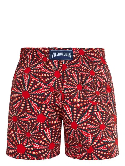 Vilebrequin Oursinades-print Swim Shorts In Red