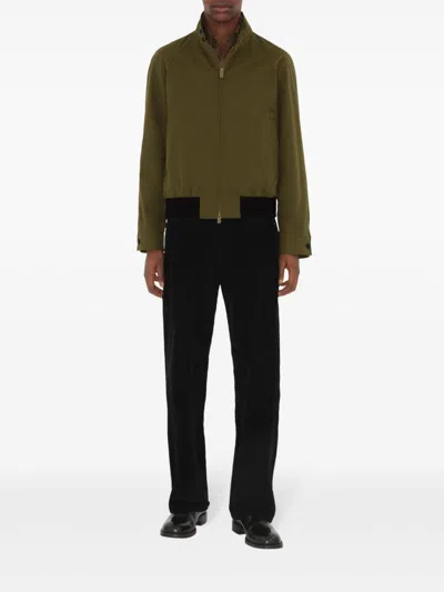 Burberry Zip-up Bomber Jacket In Green