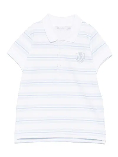 Patachou Striped Polo Shirt In Blue