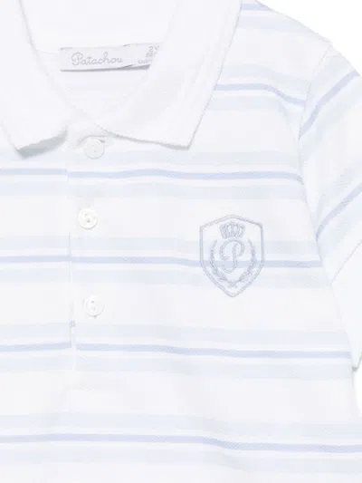 Patachou Striped Polo Shirt In Blue