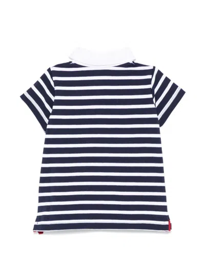 Patachou Striped Polo Shirt In Blue