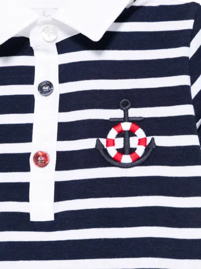Patachou Striped Polo Shirt In Blue