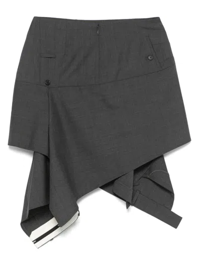 Monse Deconstructed Mini Skirt In Grey