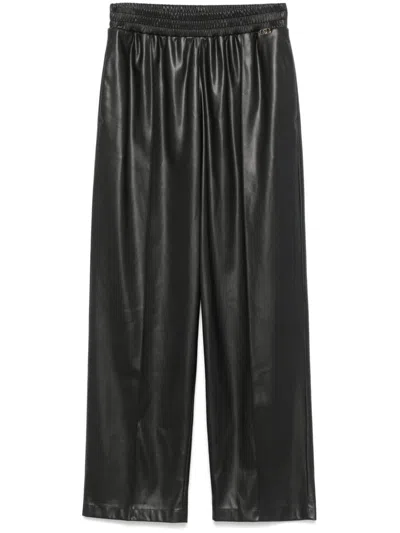 Liu •jo Faux-leather Trousers In Black