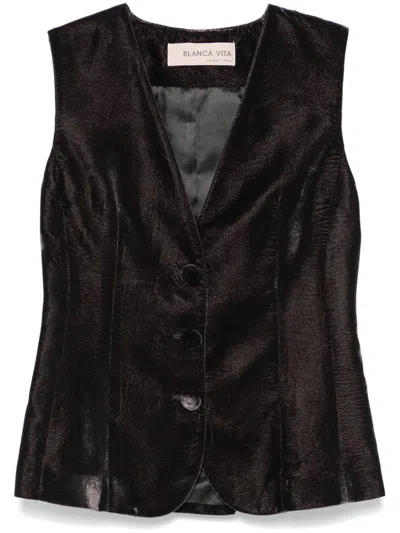 Blanca Vita Galky Waistcoat In Grey