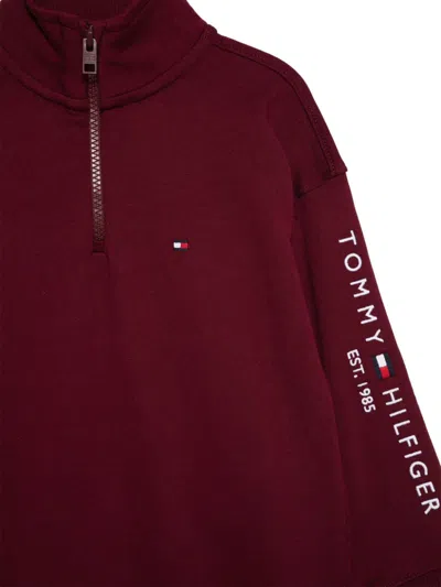 Tommy Hilfiger Junior Short-zip Sweatshirt In Red