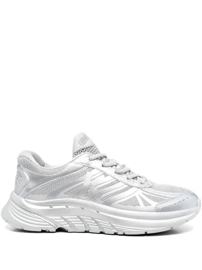 Kenzo Pace Mesh Metallic Sneakers In Silver