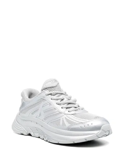 Kenzo Pace Mesh Metallic Sneakers In Silver