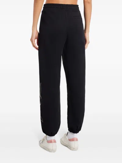 Karl Lagerfeld Rhinestone-embellished Track Pants In Black