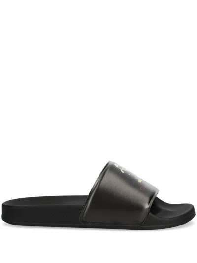 Karl Lagerfeld Karl-motif Flip Flops In Black