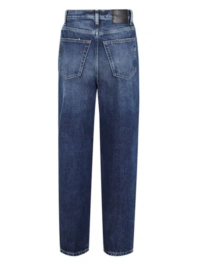 Dondup High-waisted Loose Fit Bessie Pants In Blue