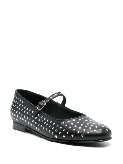 Alohas Lucien Studded Leather Ballet Flats In Black