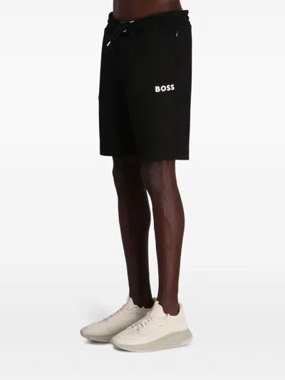 Hugo Boss Logo-print Track Shorts In Black