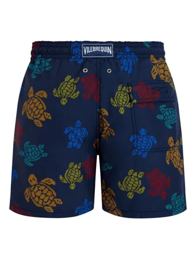 Vilebrequin X Falke Moorea Printed Swim Trunks In Blue