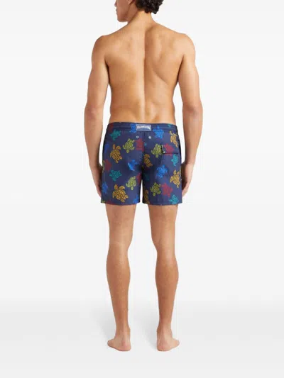 Vilebrequin X Falke Moorea Printed Swim Trunks In Blue