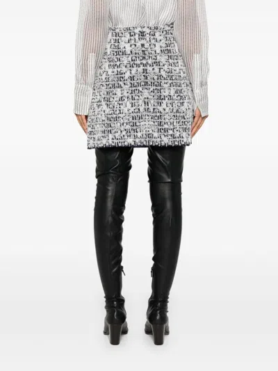 Givenchy Skirt In 4g Tweed With 4g Liquid Detail In 410 Navy