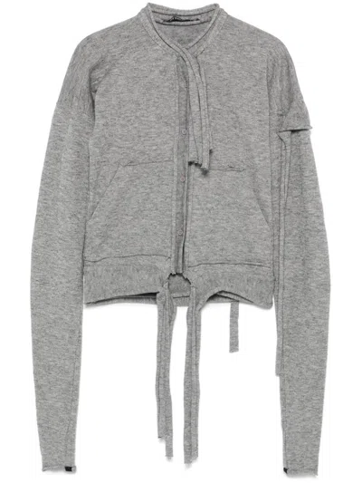 Ottolinger Strappy Cardigan In Grey