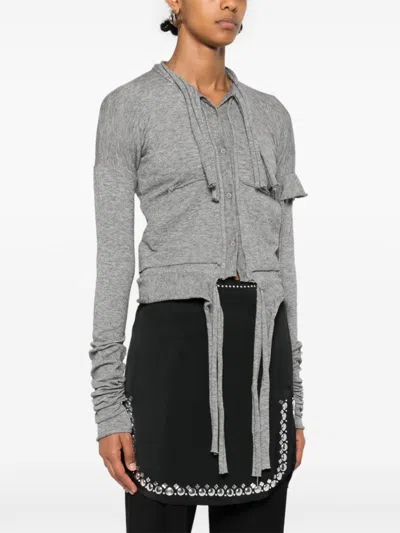 Ottolinger Strappy Cardigan In Grey