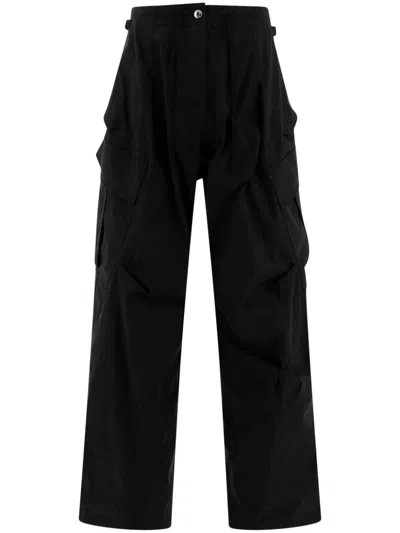 Alexander Mcqueen Oversize Cargo Trousers In Black