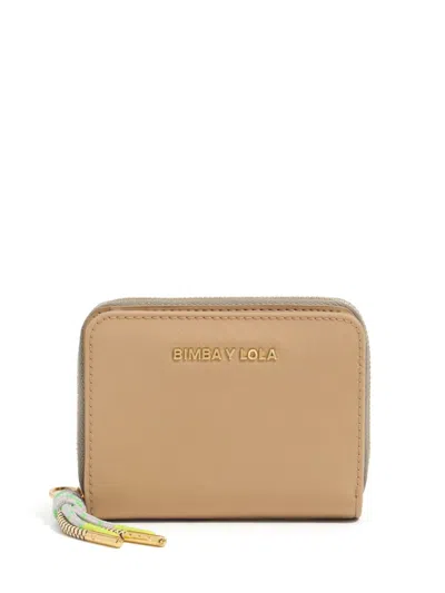 Shop Bimba Y Lola Logo-lettering Wallet In Neutrals