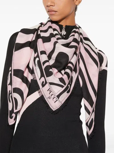 Shop Pucci Marmo-print Scarf In Pink