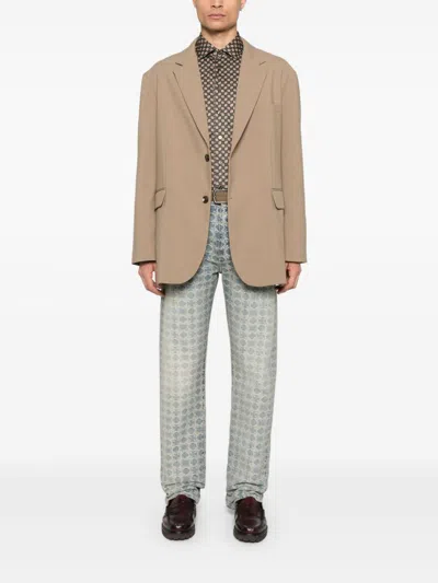 Etro Rome Printed Shirt Buttons In Green