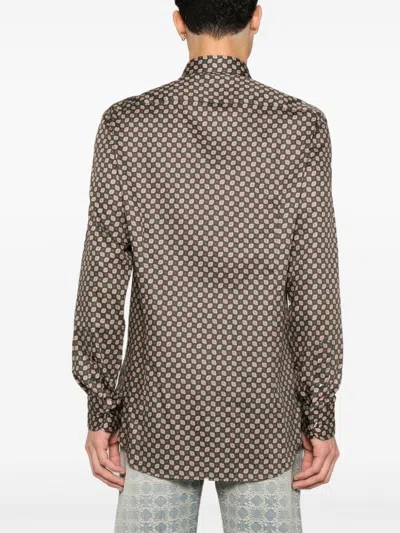 Etro Rome Printed Shirt Buttons In Green