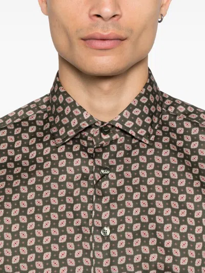 Etro Rome Printed Shirt Buttons In Green
