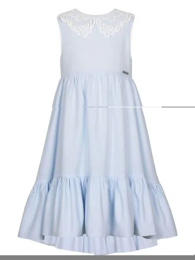 Jessie And James Contrasting-collar Dress In Blue