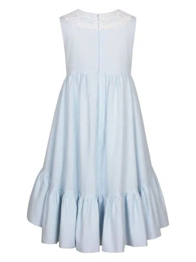 Jessie And James Contrasting-collar Dress In Blue