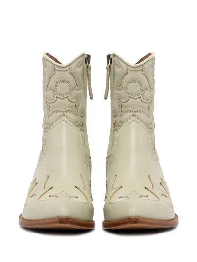Buttero Western Ankle Boots In Neutrals
