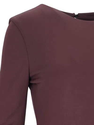 Jil Sander Draped Midi Dress In Red