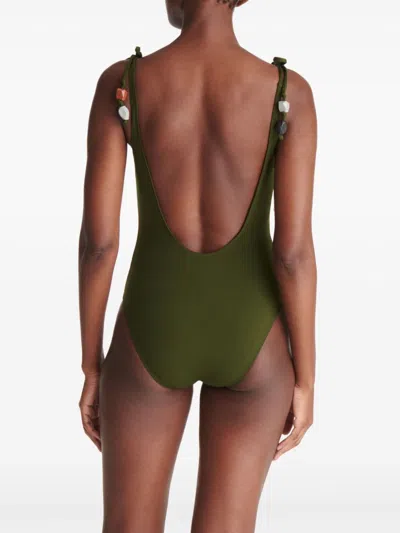 Eres Saturne Beaded Swimsuit In Green