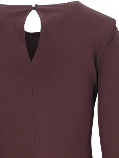 Jil Sander Draped Midi Dress In Red