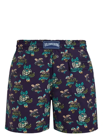 Vilebrequin Landscapes Turtles-print Swim Shorts In Blue