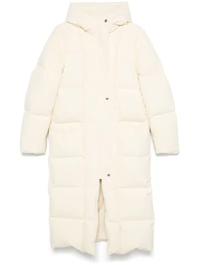 Jil Sander Yellow Quilted Down Coat In Neutrals