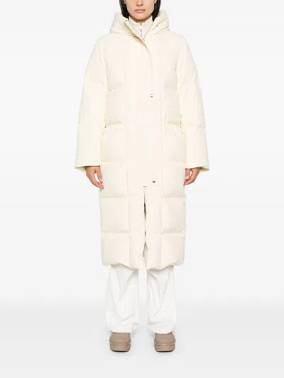 Jil Sander Yellow Quilted Down Coat In Neutrals