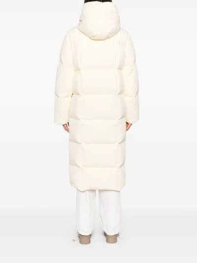 Jil Sander Yellow Quilted Down Coat In Neutrals