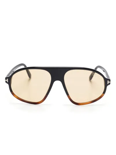 Tom Ford Erol Aviator Sunglasses In Black