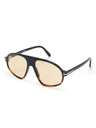 Tom Ford Erol Aviator Sunglasses In Black