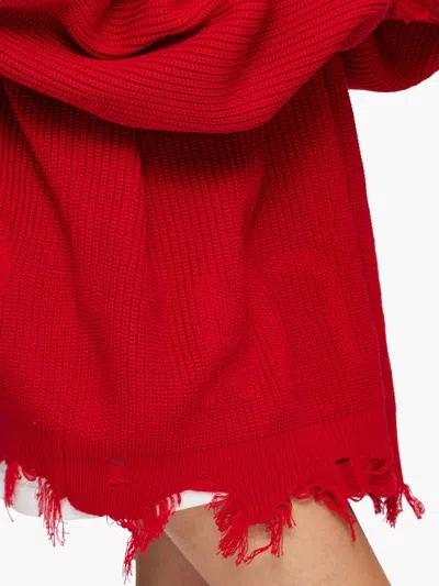 Shop Monochrome Distressed-effect Jumper In Red