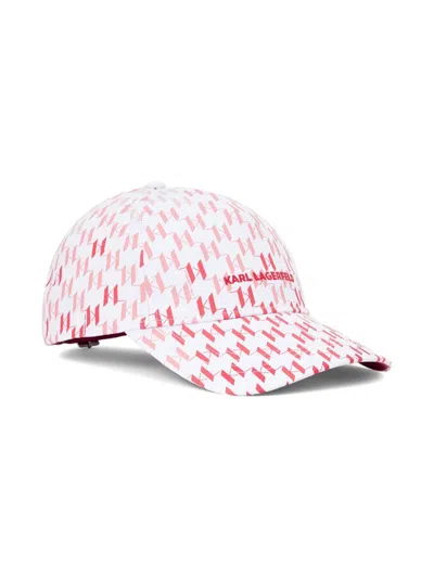 Karl Lagerfeld K/monogram Cap In White