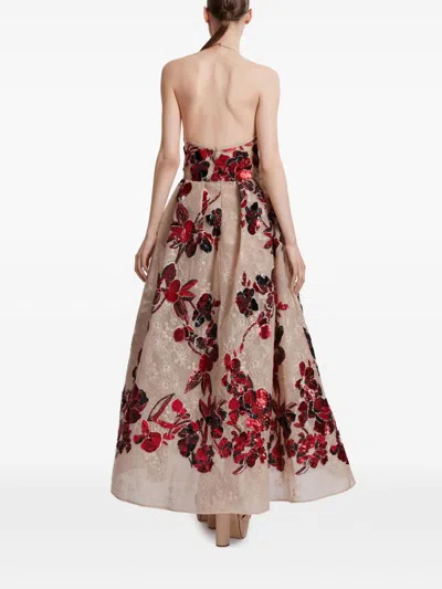 Elie Saab Sequinned A-line Maxi Dress In Neutrals