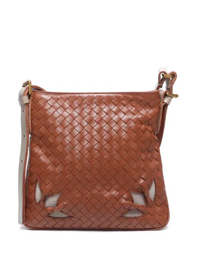 Pre-owned Bottega Veneta Intrecciato Crossbody Bag In Brown