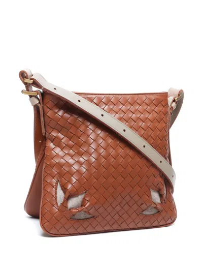 Pre-owned Bottega Veneta Intrecciato Crossbody Bag In Brown